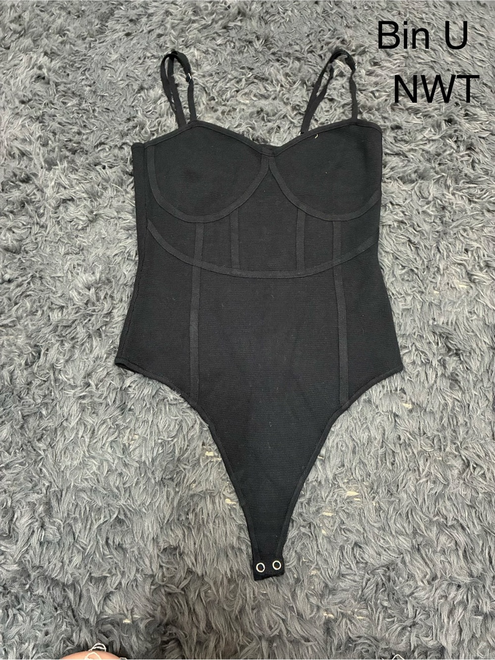 Lovetree Black Structured Cup Bodysuit with Adjustable Straps